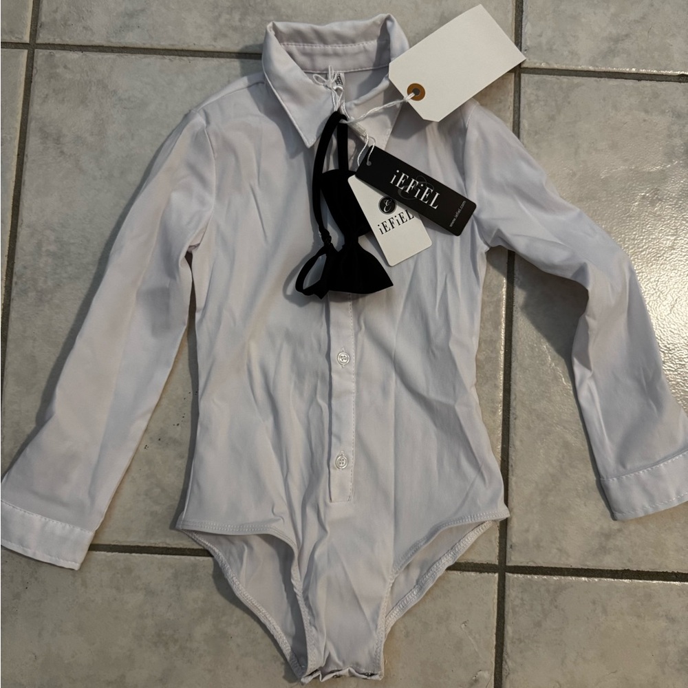 iEFiEL White Long Sleeve Kids Bodysuit